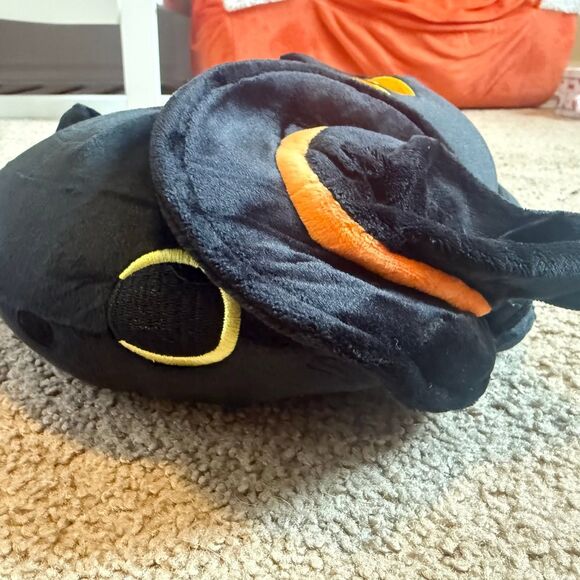 Halloween Plush Black Cat Pumpkin Stuffed Animal Pillow wearing Hat - Picture 1 of 5